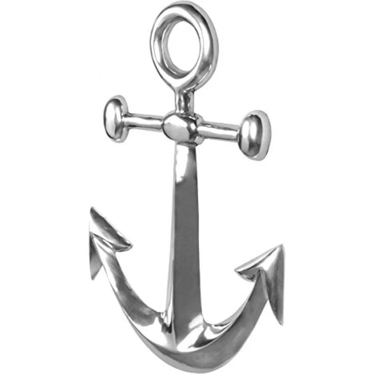 FINEBUY Wanddekoobjekt FB44625 Anker Wanddeko Aluminium Silber 62x40cm Maritim Dekoanker (Anker Aluminium Silber Glänzend 62,5 cm, Skulptur), Wanddekoration Maritim, Wandskulptur Modern Klein – Bild 6