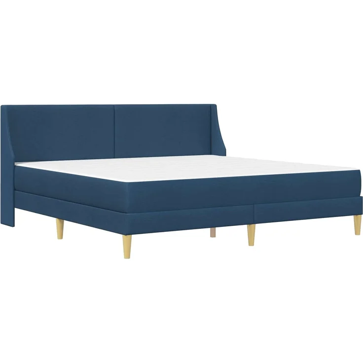 vidaXL Bettgestell mit Matratze Blau 200 x 200 cm Polyester 3414758 – Bild 3