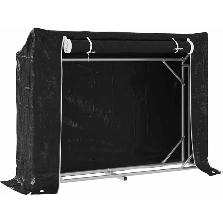 vidaXL Brennholzregal mit Regenschutz 151x40,5x110,5 cm Stahl Verzinkt 4104940 – Bild 2