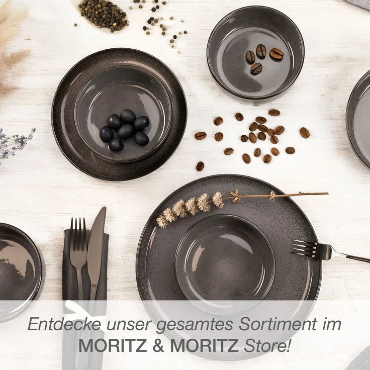 Moritz & Moritz VIDA 36tlg Geschirrset Anthrazit – Bild 8