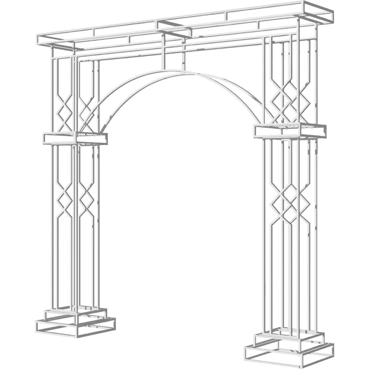 UNHO Gartenbogen aus Metall Wei? 260 x 38 x 258 cm – Bild 3