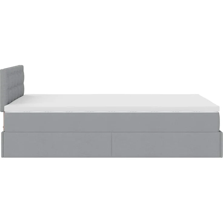 vidaXL Ottoman-Bett mit Matratze & LEDs Hellgrau 120x190 cm Stoff 3312457 – Bild 10