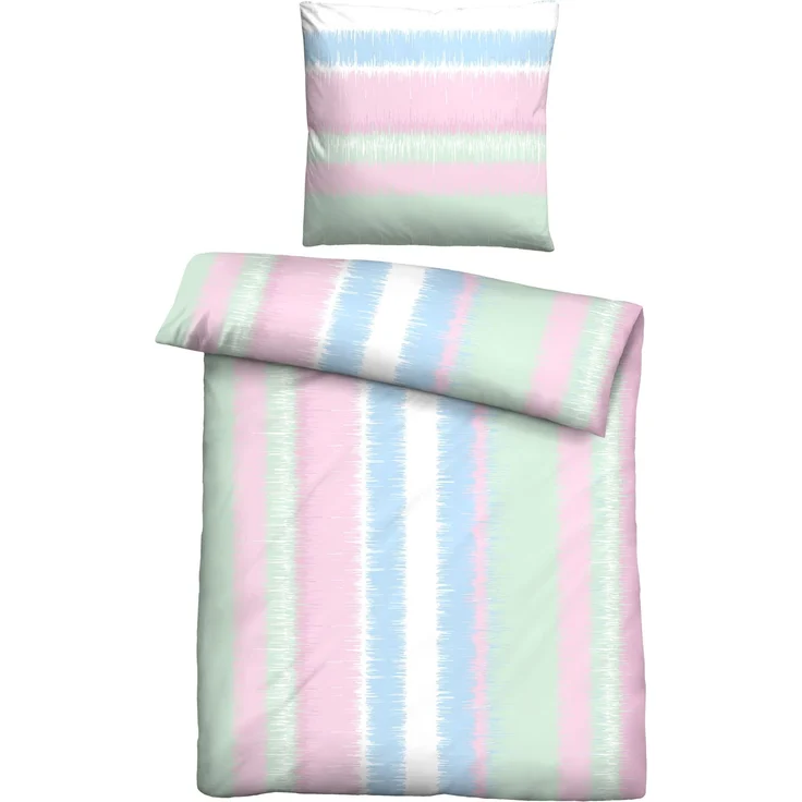 Traumhaft schlafen - Castell - Markenbettwäsche Mikrofaser Bettwäsche 0561120 STREIFEN, mint, 1x 155x220 cm + 1x 80x80 cm – Bild 1
