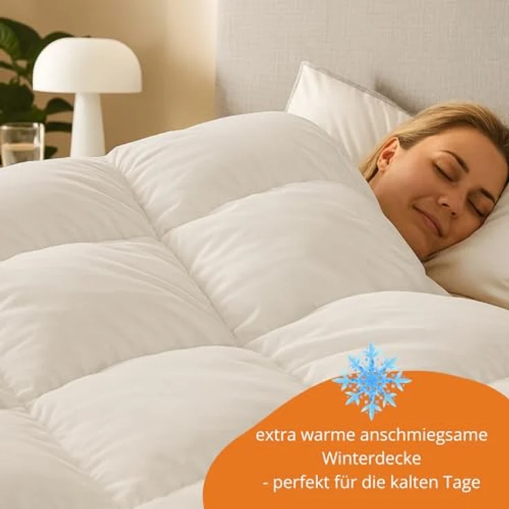 sleepling Daunenbettdecke Komfort Daunendecke, Füllung: 90% Daunen, 10% Federn, Bezug: 100% Baumwolle, waschbar bei 60°C, 5 Wärmeklassen, für Allergiker geeignet NOMITE – Bild 6