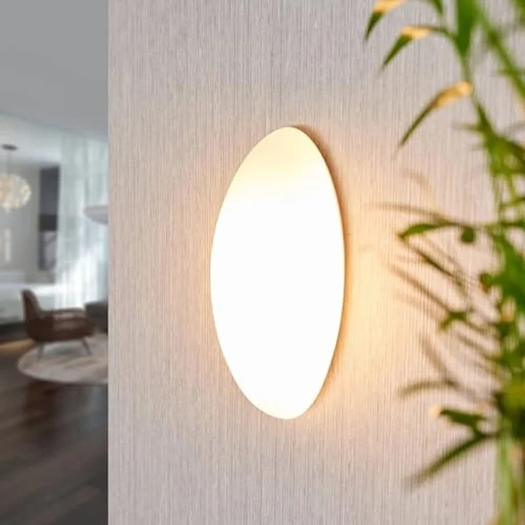 Lucande Wandleuchte Jemima, Glas Weiß IP20, 1 x 40 W – Bild 2