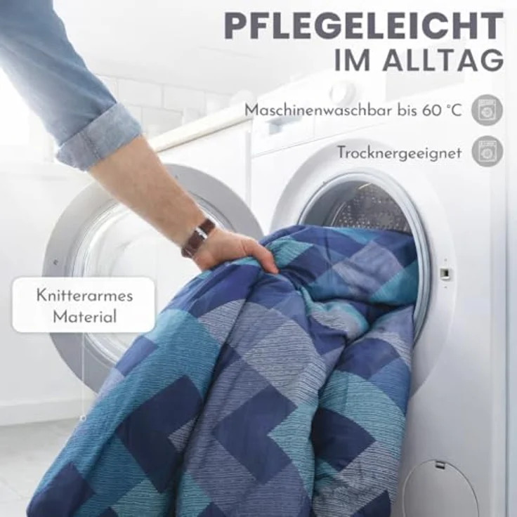Malika Bettwäsche 2x 135x200 + 2x 80x80 cm atmungsaktiver Bettbezug, moderne Designs, Mikrofaser, 4 teilig, Für Allergiker geeignet, pflegeleicht, angenehm weicher Stoff – Bild 7