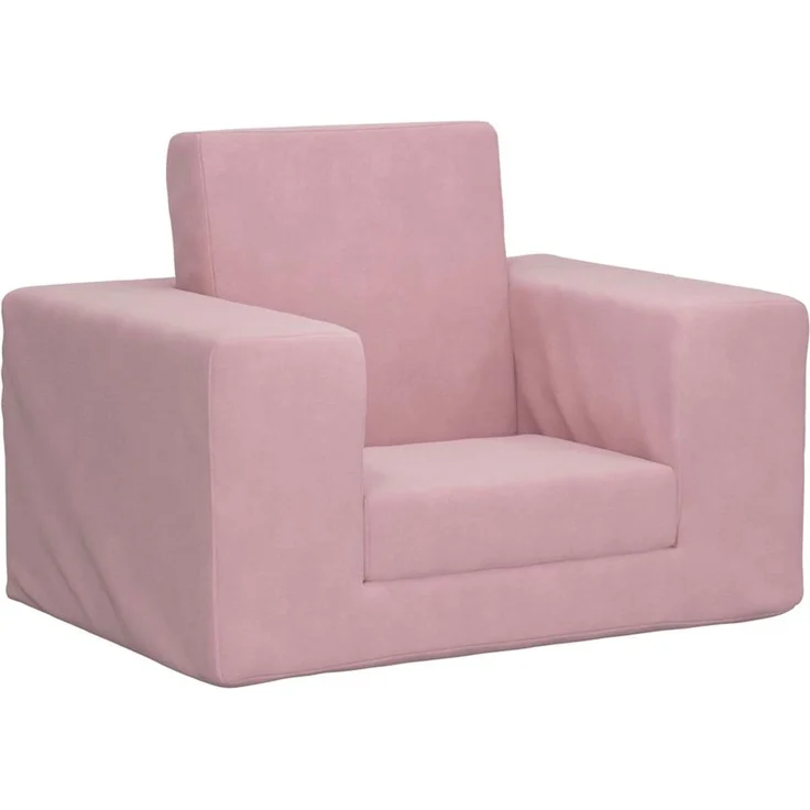 vidaXL Schlafsofa für Kinder Rosa Weicher Plüsch 4104789 – Bild 1