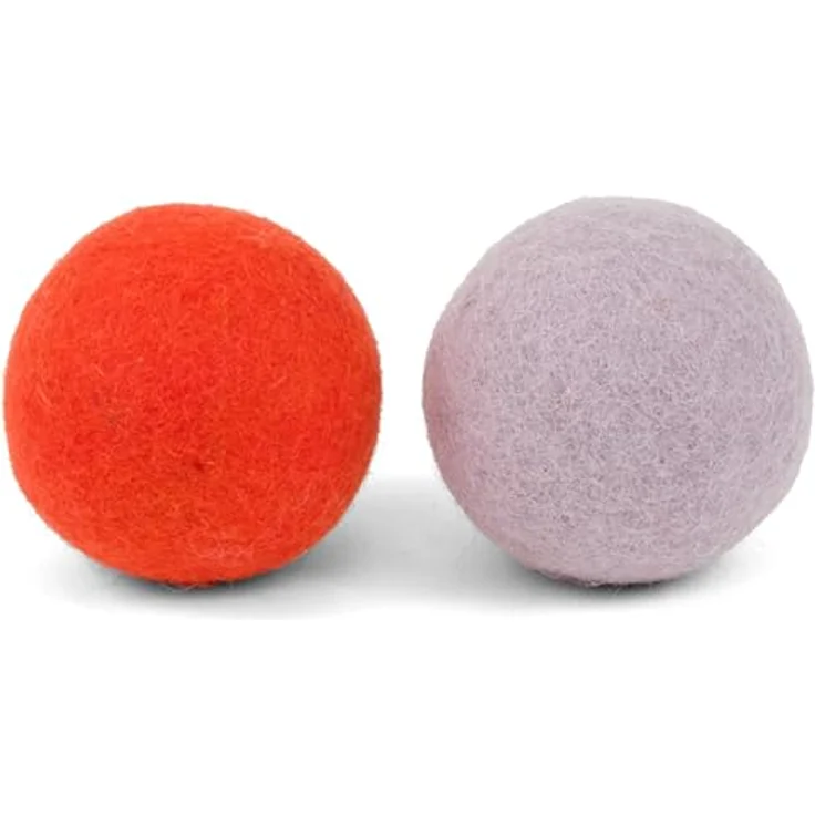 myfelt Tierball Filz Ball Set, reiner Schurwolle, Zweifarbiges Hundeball Set (2-tlg) 7 cm, handgefertigt, Unterstützt die Zahnpflege – Bild 2