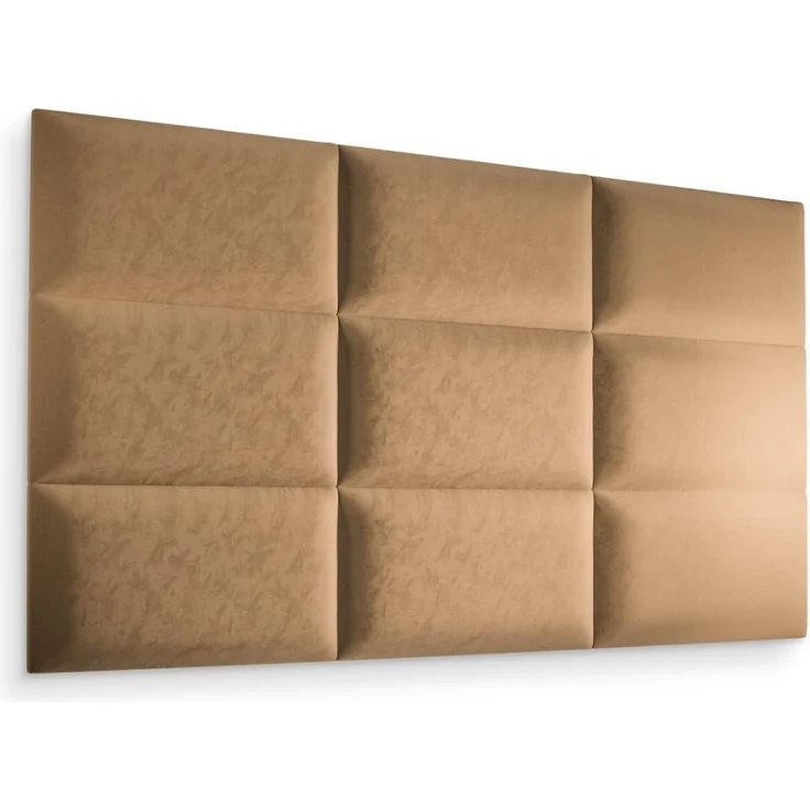 Muralo Samt Wandkissen Stoff Polsterpaneel Schlafzimmer Wohnzimmer Bett Wandpolster Bettkopfteil Lendekissen Modern Luxus Gepolstert Polster Paneel (Beige, 60x30 cm) – Bild 5