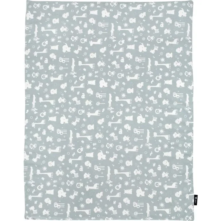 Alvi Babydecke Kuscheldecke Jersey Zootiere puderblau 75x100 cm