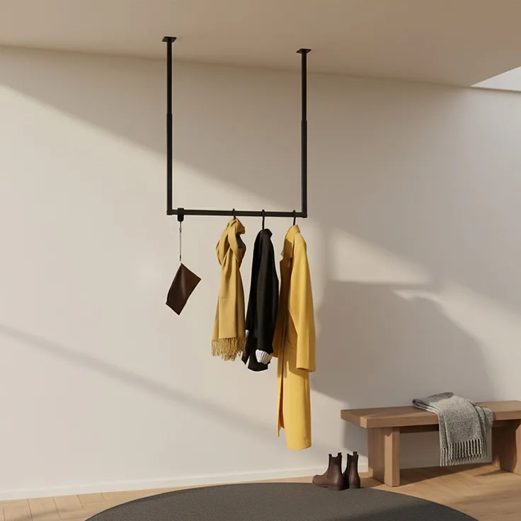 HOME DELUXE Garderobenleiste aus Metall SWAY - Schwarz