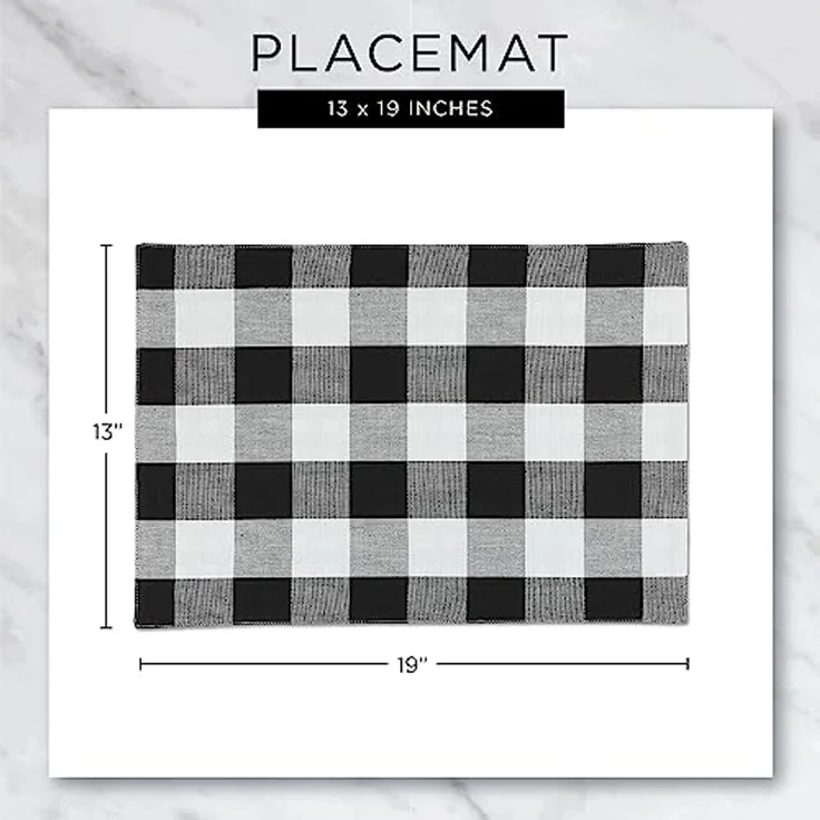 DII Veranda Plaid Collection Dekoratives Tischset aus Baumwolle, 33 x 48 cm, 4 Stück – Bild 7