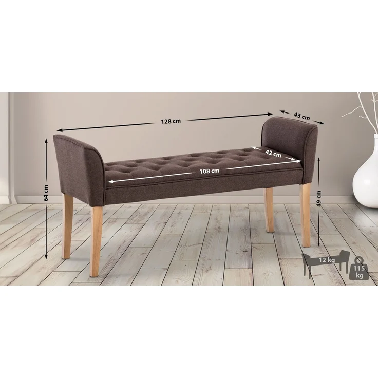 CLP Chaiselongue Cleopatra Gestell aus Kautschukholz,braun antik-hell – Bild 2