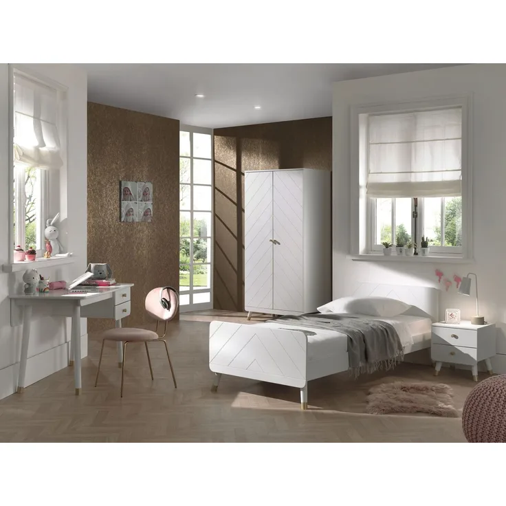 Vipack BILLY Jugendzimmer Set 4-tlg. best. aus: Bett 90x200 cm, Nachtkonsole, Kleiderschrank 2-trg. und Schreibtisch