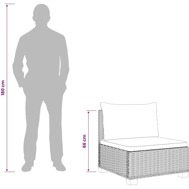 vidaXL 6 Stk. Rattan Lounge Set mit Kissen GENDT Naturrattan Kubu Grau 3429855 – Bild 12