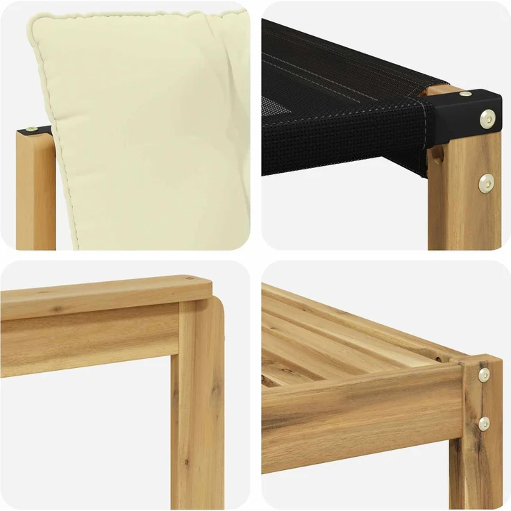 vidaXL Outdoor-Sofagarnitur 6 stk. 5-Sitzer Weiß und Creme 3389204 – Bild 6