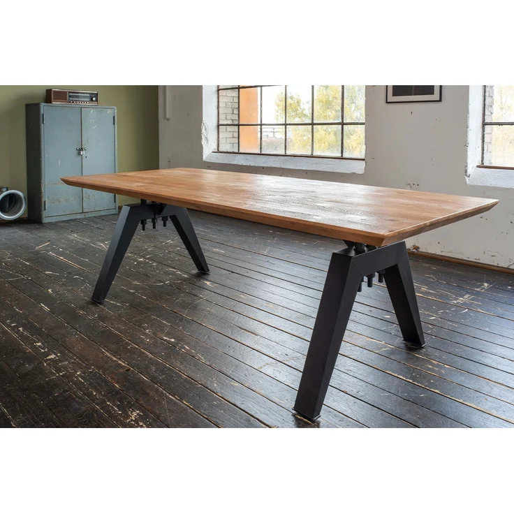 KAWOLA Esstisch REY Akazie massiv Schweizer Kante 220x100cm – Bild 1