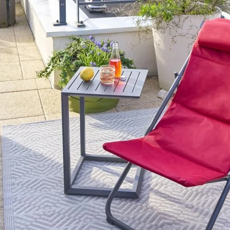 Hespéride - Quadratischer Gartenbeistelltisch Évasion in Graphitgrau - 38 × 38 cm - Graphit – Bild 7