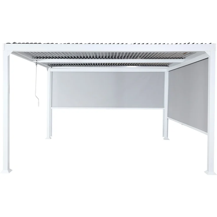 Mendler 'HWC-L41' Pergola mit 2 Seitenwände, Metall weiß, 3x3,7 m – Bild 7