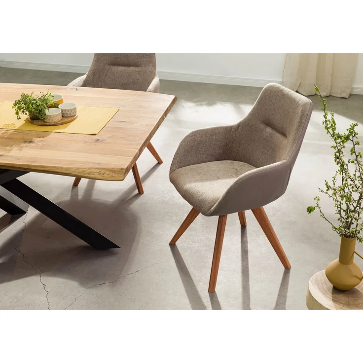 Drehstuhl Wildeiche 56x60x87 taupe TACOMA #12 – Bild 2