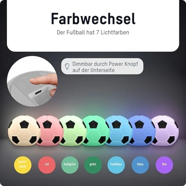 ANSMANN AG LED Nachtlicht Fußball LED Leuchte, 3D Nachtlicht mit Farbwechsel im Fußballdesign – Bild 4