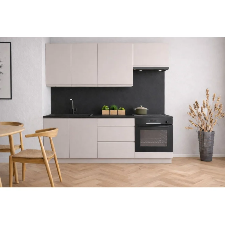 Möbel für Dich Küchenzeile Moderne Grifflose Einbauküche VELO 200 cm, 6-teilig, mit SoftClose, Fronten aus 19 mm Acrylplatte, Korpusstärke 18 mm – Bild 3