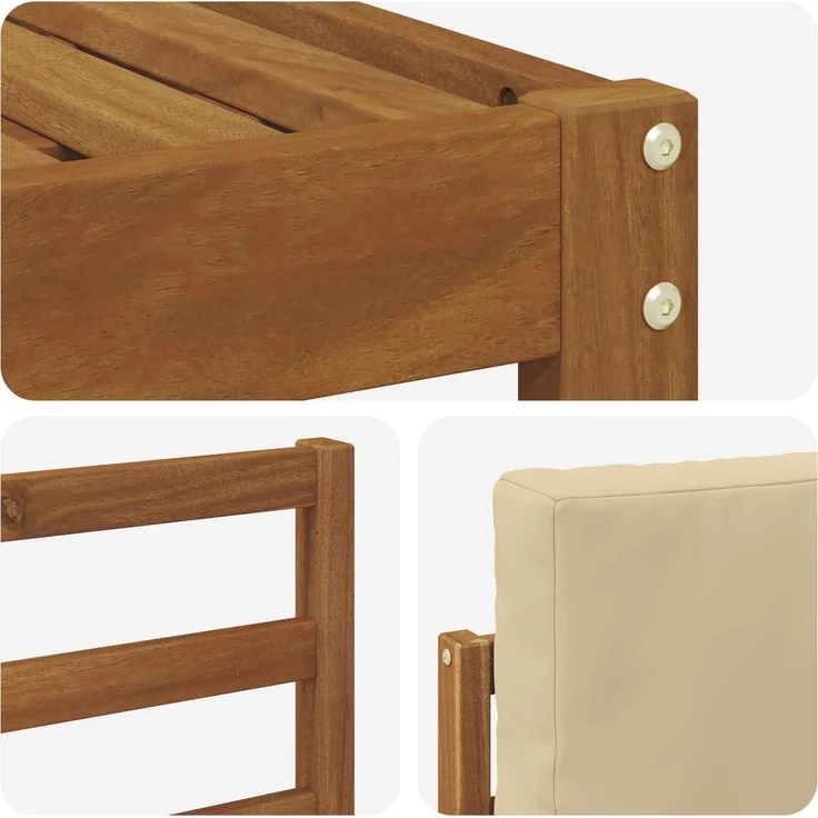 vidaXL Outdoor-Sofagarnitur 6 stk. Natur und Beige 3366766 – Bild 5