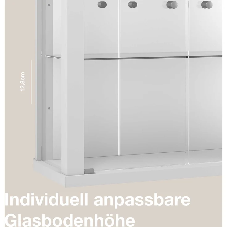 K-Möbel Hängevitrine C1013 (Glasvitrine (80x60x25 cm) mit 2 Glastüren) – Bild 6