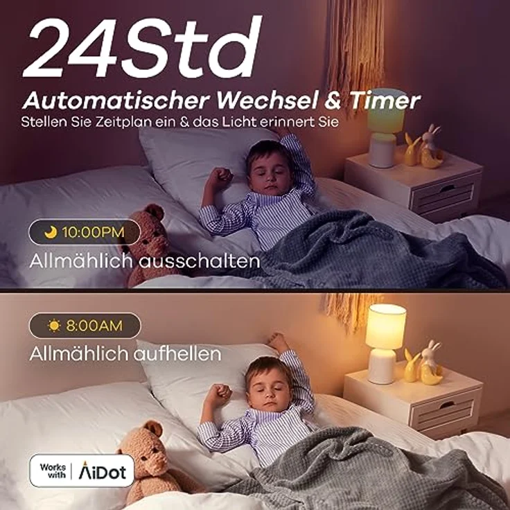 Linkind Matter Smart RGBTW Lampe, Wifi E27 Alexa Glühbirne, 1800-6500K Mehrfarbige WLAN Intelligent Birne, Musik Sync, Kompatibel mit Siri/Google Home/SmartThings, 800 Lumen, ersetzt 60 Watt, 4 Stück – Bild 7