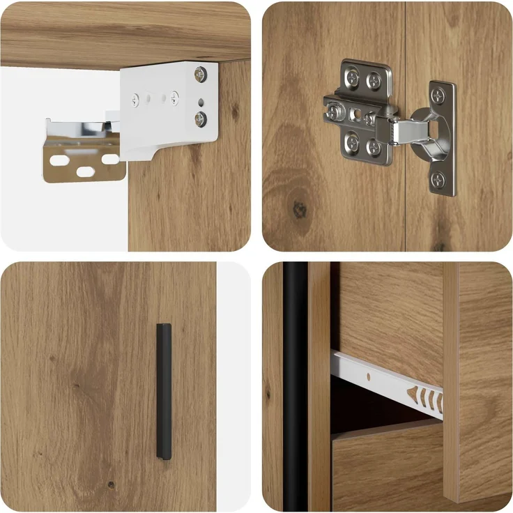 vidaXL Badezimmerschrank-Set 4 stk. Artisan-Eiche 40 x 36 x 181 cm 3444626 – Bild 10
