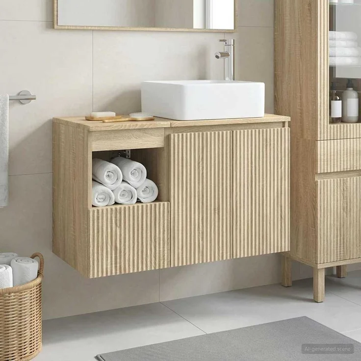 vidaXL Badezimmerschrank-Set 2 stk. Sonoma-Eiche 83 x 35 x 80 cm 3404066 – Bild 1