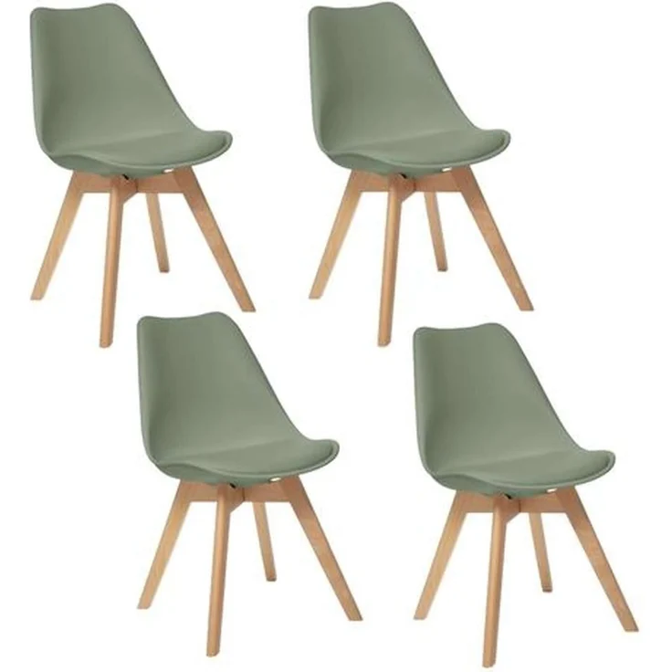 Stuhl, skandinavisch, Khaki – Bild 1