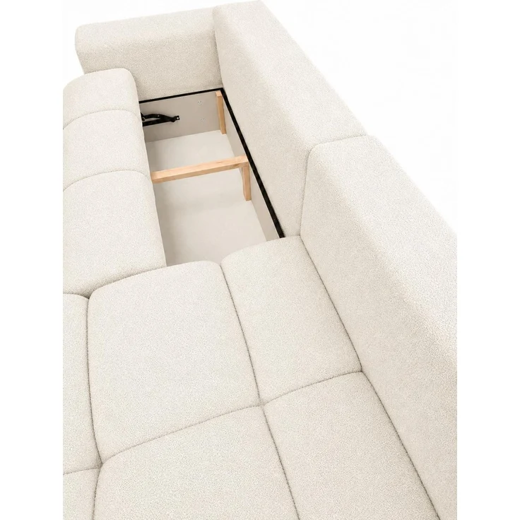 KRISAN MÖBEL Ecksofa BUBBLE in Creme mit Schlaffunktion & Ottomane links, modernes Polstersofa, 275 × 70 x 170 cm, Liegefläche 160 × 216 cm – Bild 3