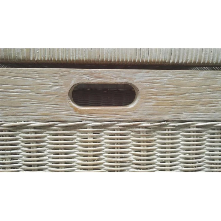 Krines Home Aufbewahrungskorb Flacher Korb mit Deckel Rattan geflochten Regalkorb Aufbewahrungsbox – Bild 2