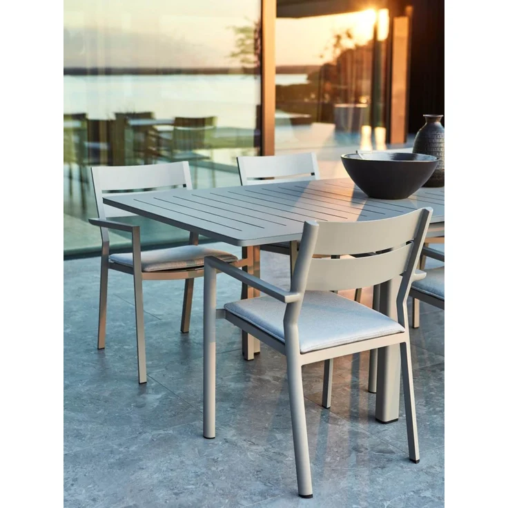 Gartenesstisch Lomma aus Aluminium, modern ausziehbar, Taupe, für 8-10 Personen – Bild 6
