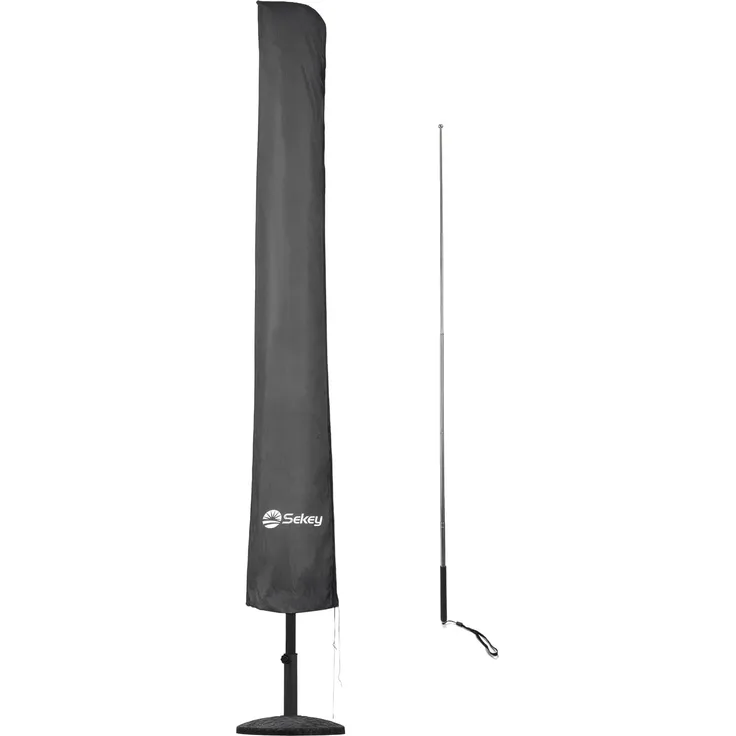 Sekey Sonnenschirm Schutzhülle mit Stab, Abdeckhauben für Ø 400cm / 240x330cm Gartenschirm, 220×30/50 cm Abdeckung für Marktschirm, 100% Polyster wasserdicht