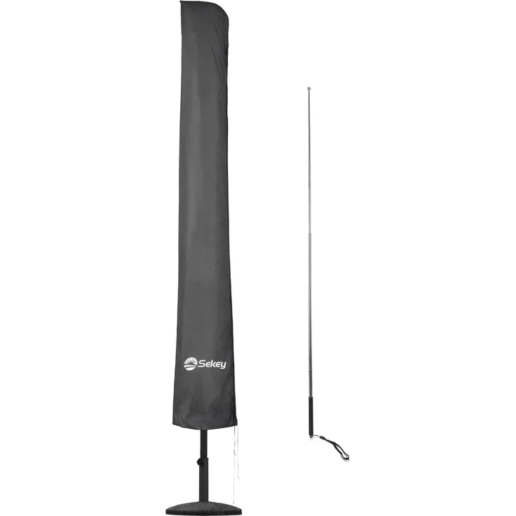 Sekey Sonnenschirm Schutzhülle mit Stab, Abdeckhauben für Ø 400cm / 240x330cm Gartenschirm, 220×30/50 cm Abdeckung für Marktschirm, 100% Polyster wasserdicht