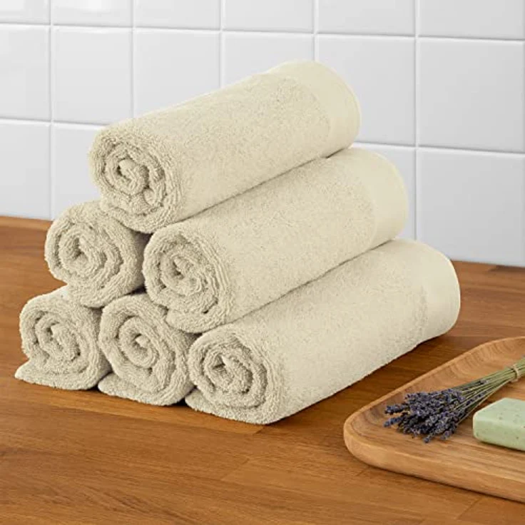 Blumtal Saunatuch, Rechteckig 80x200 cm, Beige, Frottier, 100% Baumwolle, schadstoffgeprüft, 2er Set – Bild 5