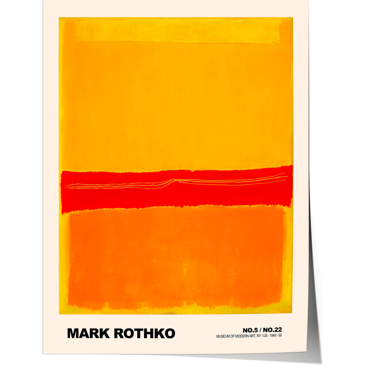Poster Mark Rothko · No. 5 / No. 22 · Abstrakter Expressionismus, Farbfeld · Print ohne Rahmen - 100x150cm