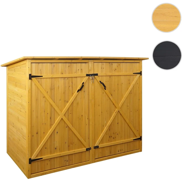 1er-Fahrradgarage HWC-H60, Fahrradbox Geräteschuppen Gerätehaus, MVG abschließbar 152x184x98cm ~ braun – Bild 9