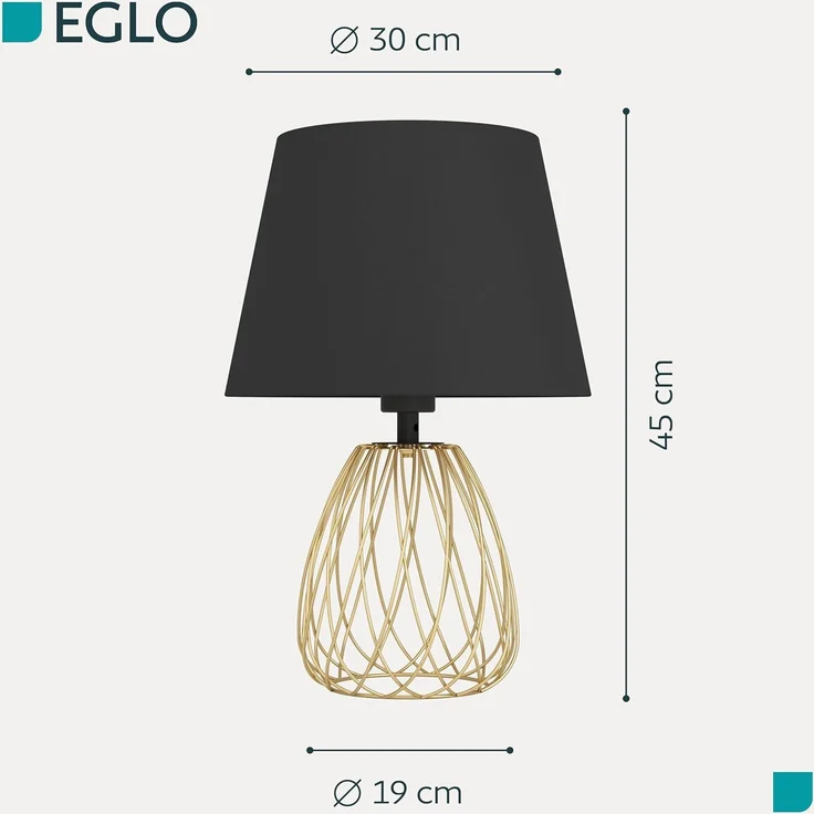 EGLO Tischleuchte JAZMINIA DH 30x45.50 cm schwarz Tischlampe Klemmleuchte Schreibtischleuchte Schreibtischlampe – Bild 4