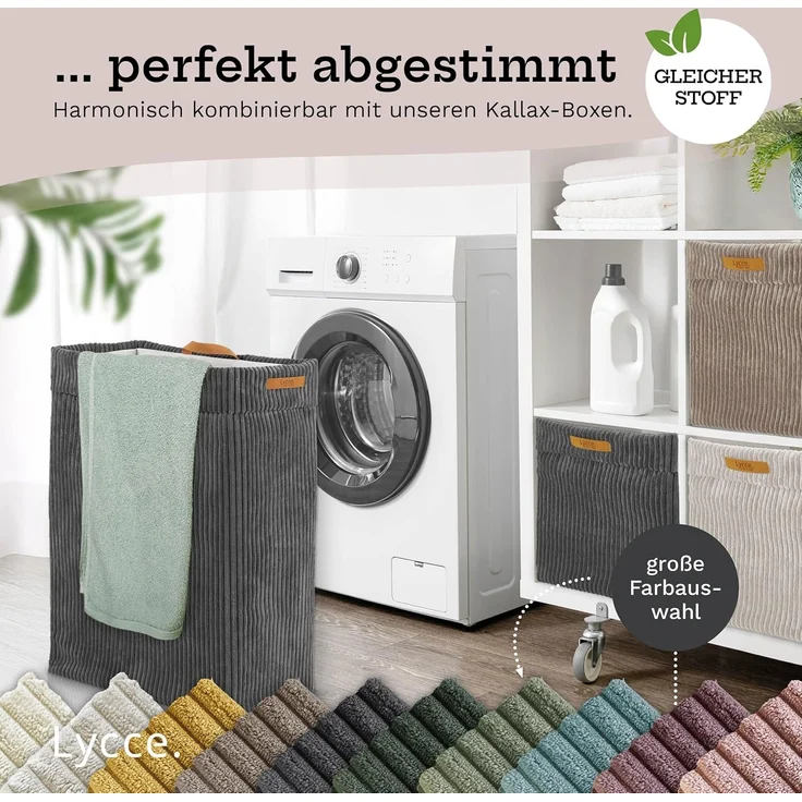 Lycce Wäschekorb Lycce Wäschekorb Cord – faltbar, waschbar & perfekt für Nischen – Bild 9