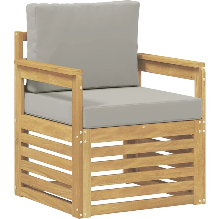 vidaXL 2 Stück Outdoor-Sofagarnitur Polyester Weiß und Hellgrau 3439083 – Bild 2