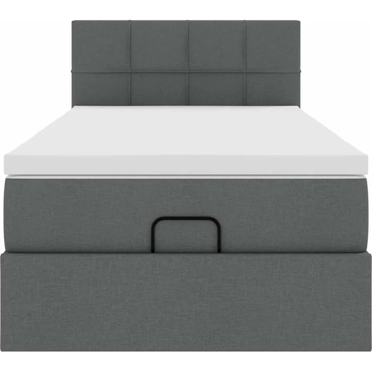 vidaXL Ottomane Bett mit Matratze & LEDs Dunkelgrau 90x200 cm Stoff 3312278 – Bild 6