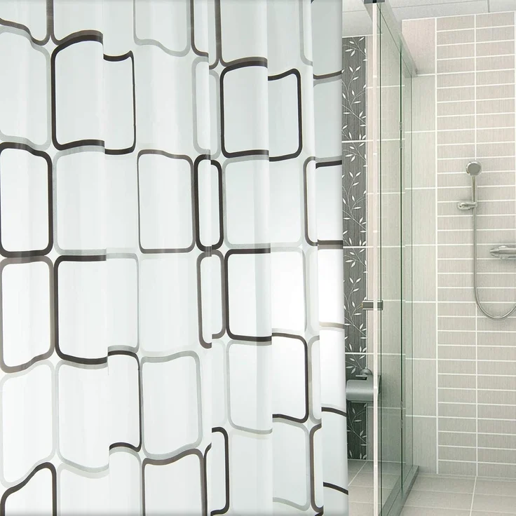 BOZKAA Duschvorhang Wasserdichter 180x200cm Polyester Badewanne Vorhang White – Bild 2