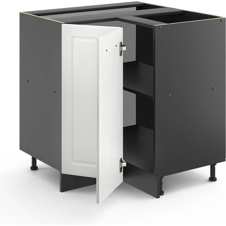 Eckunterschrank R-Line Weiß Landhaus 75.6 cm ohne Arbeitsplatte Vicco – Bild 3