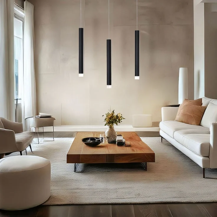 LED Hängeleuchte, Metall, schwarz, warmweiß, H 120 cm – Bild 3