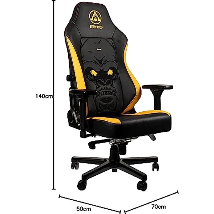 noblechairs HERO Gaming-Stuhl - Far Cry 6 Special Edition, PU-Kunstlederbezug in Schwarz und Gelb, ergonomisch verstellbar, bis 150 kg belastbar – Bild 2