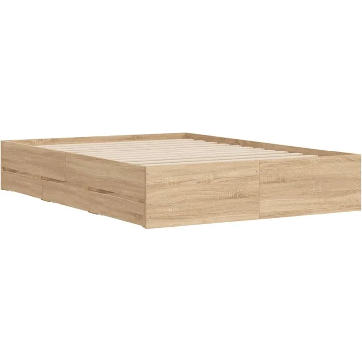 vidaXL Bettgestell mit Schubladen Sonoma-Eiche 120x200cm Holzwerkstoff 3207282 – Bild 4