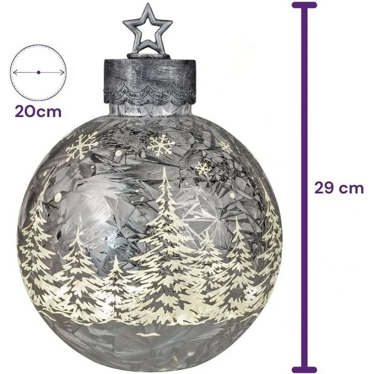 formano Dekofigur Winterwald Weihnachtsdeko, Mit Timerfunktion, Silber, Winterwald, H: 29cm – Bild 3